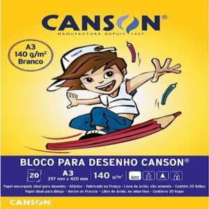 Bloco desenho A3 140grs - 20 Folhas