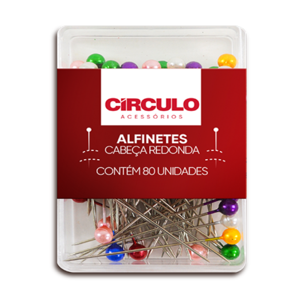 Alfinete Pérola c/80 Unidades - Círculo