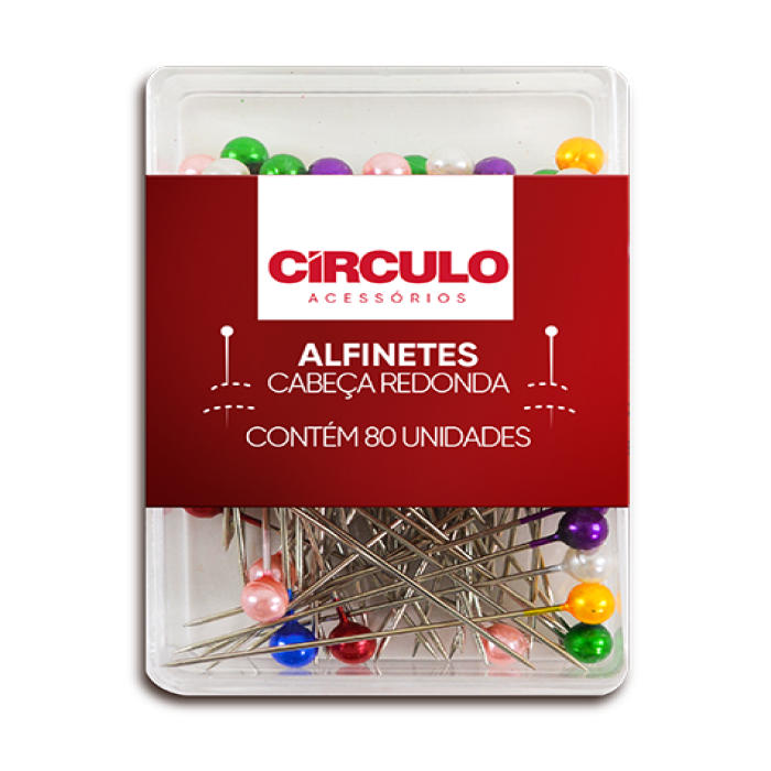 Alfinete Pérola c/80 Unidades - Círculo
