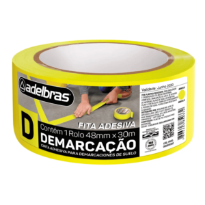 Fita Demarcação De Solo Amarela (48mmX30mt) - Adelbras