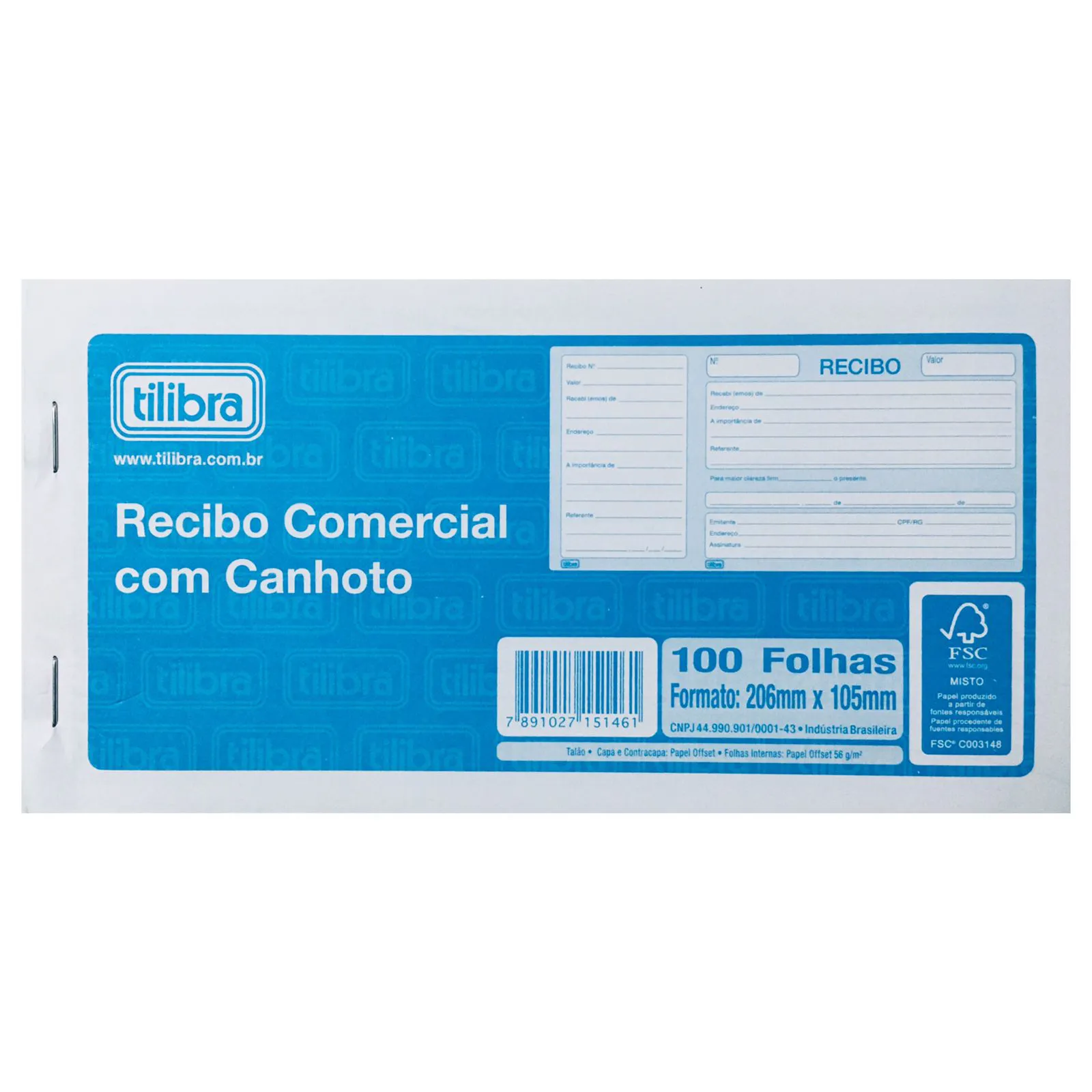 Recibo Comercial com Canhoto (Bloco com 100Fls) - Tilibra - Imagem 2